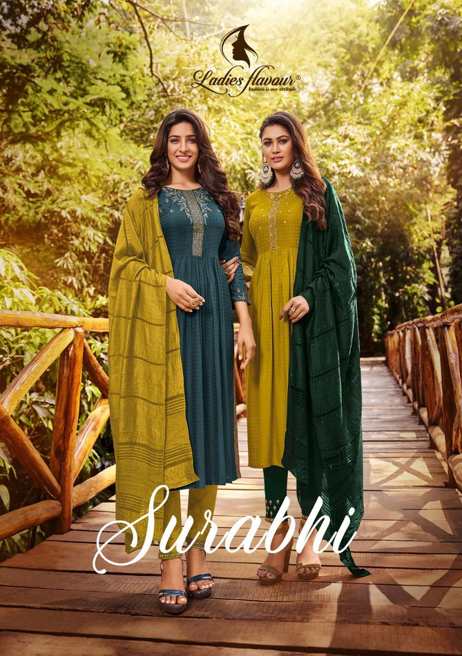 Surabhi By Ladies Flavour 1001-1006 Readymade Salwar Suits Catalog